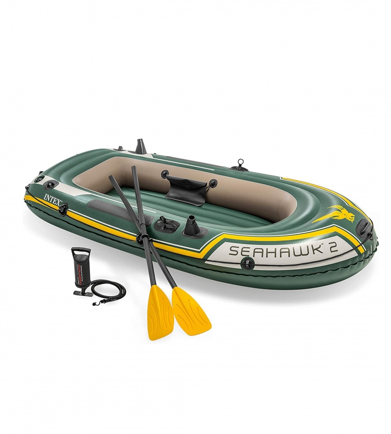 Intex Seahawk 2 Fishing Boat Set With Oars 