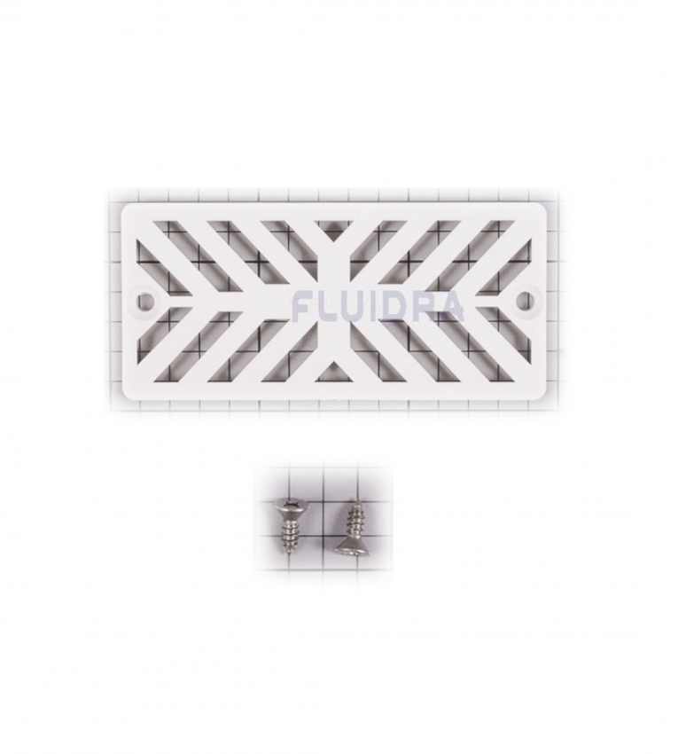 Rectangular drain grate in ABS for the Astral Pool 00302 drain.